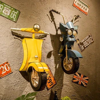 Retro priemyselné štýl Vietor bar Metope Dekorácie prívesok tvorivosti Železa Troch-dimenzionální Motocykel, Prívesný