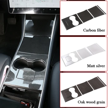4pcs Auto Dekorácie-Nálepky stredovej Konzoly Film Držiak Panel Kryt ABS Chrome Pre Tesla Model 3 2017-2019 Auto Príslušenstvo