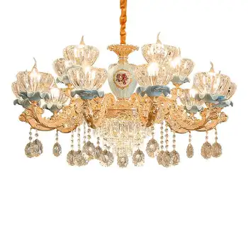 Luxusné Krištáľový luster pre Obývacia Izba Classic Krištáľový Luster Svietidlá Spálňa Zlato Lampa LED Crystal Lampy, Stropné