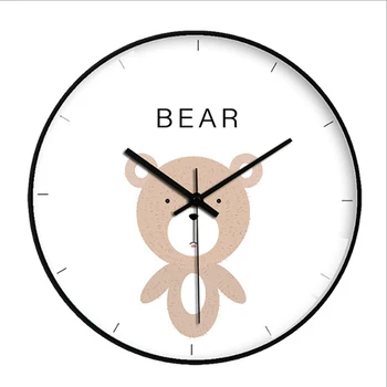 Bear 3D Nástenné Hodiny Tichý Pohyb Profesionálne Medveď Nástenné Hodiny Veľké rozmery, Pre Domáce Dekorácie Aplikácie Saati Pre Obývacia Izba