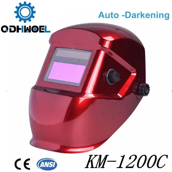 Automatické Stmavenie Laserové Zváranie Prilby, Masky, Červená Farba, KM-1200C