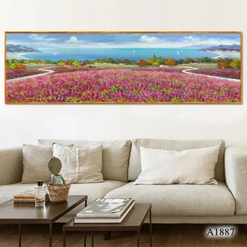 Moderné olejomaľba Tlač na Plátno Ružový Kvet seascape Krajiny Plátno Art Tlač Wall Art Obraz pre Home Decor