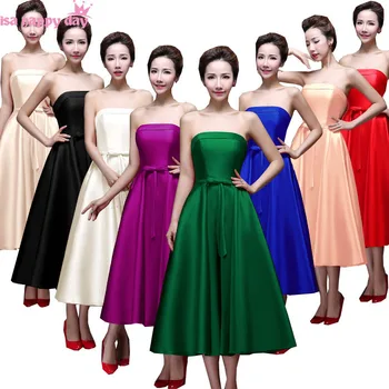 fialová plus veľkosť multi color bridesmaid, čaj dĺžka plesové šaty, sexy ramienok šaty nevesty slúžka šaty 2020 kráľovská modrá B2905