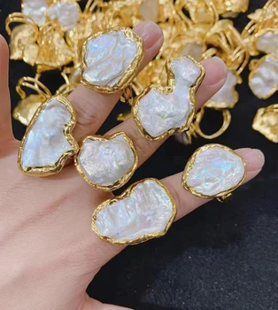 Žena Pearl Krúžok, Retro osobnosti Drahokamu otvorenie prsteň, šperky krúžok temperament Luxy Pearl Krúžok 5 ks Mix Farieb