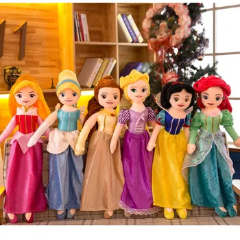 65 cm Disney Snow White Morská víla Princezná Bell Šípková Ruženka, Popoluška Rapunzel Plyšové Hračky Bábiky Deti Dievča Priateľka Dary