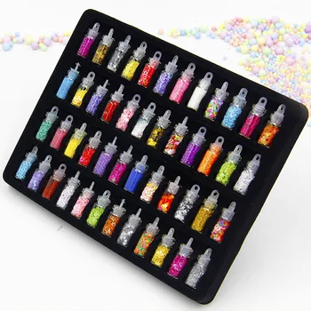 48 Farby Sklenené Fľaše Set na Manikúru Príslušenstvo Flash Prášok Flitrami na Nechty, Nálepky DIY Sklenených Perličiek Shell na Nechty, Súpravy Šperkov