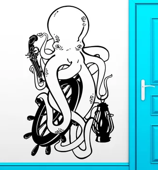 Zábavné, Roztomilé Tichom Zvierat Umenie Octopus Stenu, Nálepky Pištole Pirát Vinyl nástennú maľbu Domov Spálne Dekorácie PVC Tapety Y-809