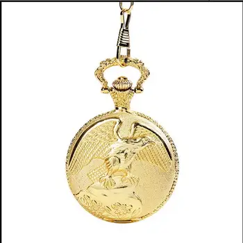 Nové šperky golden Eagle Krídla Huai Tabuľka vreckové hodinky náhrdelník prívesok darček pre mužov a ženy