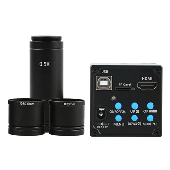 14MP HDMI CMOS, USB, Priemyselné Elektronické Okulára Digitálne TF Video Kamera + 0,5 X C-Mount Objektív pre Biologické Stereo Mikroskopom