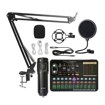 Profesionálne Kondenzátorových Mikrofónov BM800 Bezdrôtová V10 PRO Zvuková Karta Pre PC: Počítač Telefón Karaoke