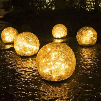 LED Crystal Svete Svetlá Nepremokavé Vonkajšie Záhradné Dekorácie sklenenú Guľu Svetla Zem Trávnik Lampa Holiday Party Dekorácie