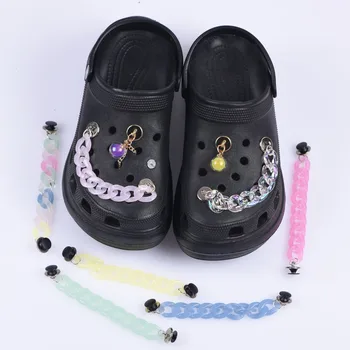 Vysoká Kvalita 1 Ks Farebné Reťaze Croc Topánky Charms Star Transparentné Loptu Dekorácie Farba Candy Príslušenstvo Dieťa Darček K Narodeninám