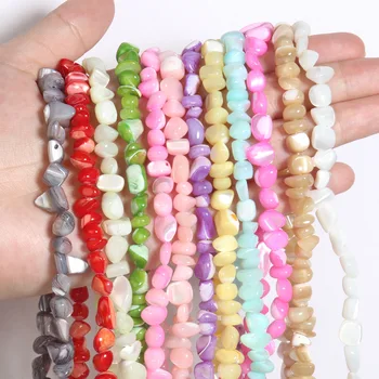 Farba nepravidelný shell perly náhrdelník semi-finished DIY strane scatter guľôčky príslušenstvo veľkoobchod