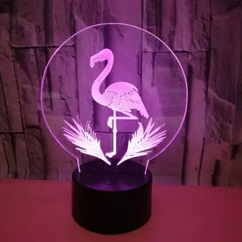 Nové Podivné 3d Nočné Svetlo Flamingo Farebné Led Stereo Vision stolná Lampa Energeticky Úsporné Ochrana Očí Led Osvetlenie