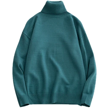 2022 japonskom štýle hip hop voľné pulóver sveter nadrozmerné pletené žien a mužov turtleneck svetre jersey zvršky kabáty 9195