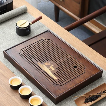 Nový bamboo čaju zásobník čaj stôl domov obdĺžnikový obývacia izba, suché čaju zásobník svetlo luxusné vody skladovanie čaju nastaviť zásobník čaj more