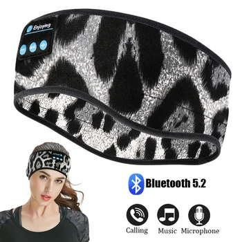 Bezdrôtové Oko zaviazanými očami Bluetooth 5.2 Spanie Očná Maska Leopard Športové hlavový most Hands-free Music Headset zaviazanými očami na Spanie