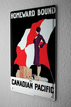 Tin Prihlásiť Sveta Cesty Kanada Cestovný Kufor Žena Vlajka Dekoratívne Nástenné Dosky