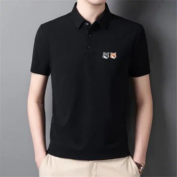Vysoko Kvalitné Tričko pánske Vyšívané Logo Golf Bavlna Jersey Polo Tričko Módne Krátke Rukávy pánske Top Príležitostné Športové Tričko