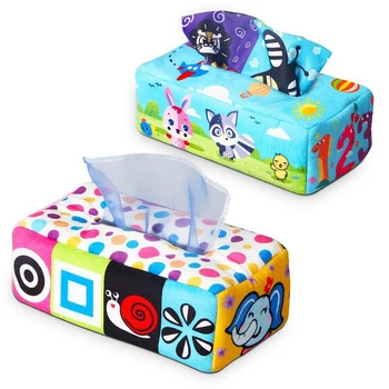 Senzorické Tahat Spolu Batoľa Detská Baby Tkaniva Box Pre Deti KMEŇOVÝCH Manipulatívne Predškolského Vzdelávania Tkaniva Box na Hračky