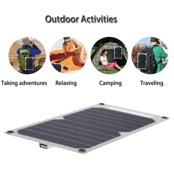 10W Prenosný Solárny pohon Batéria Backpacking Prežitie Núdzové Nabíjanie Panel Mobilný Telefón, Tablet Nabíjačka Vonkajšie Zariadenia