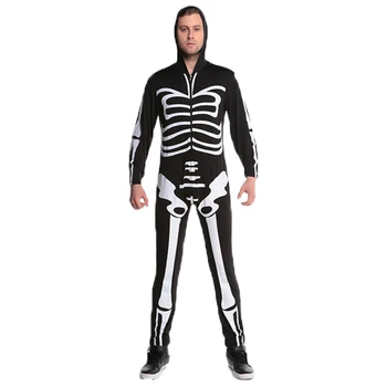 Halloween Skelelicious Kostým Dospelých Mužov Scary Skeleton Kosti Oblek S Kapucňou