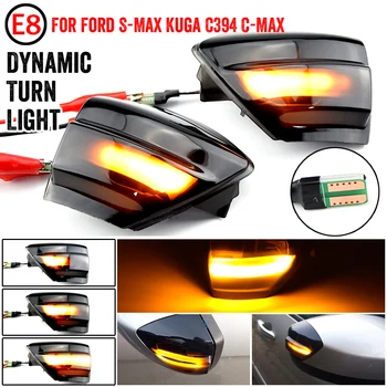 Pre Ford S-Max 2007-2014 Kuga C394 08-2012 C-MAX Auto Príslušenstvo LED Dynamický Zase Signál Bočné Krídlo Zrkadlo Kontrolka Lampa
