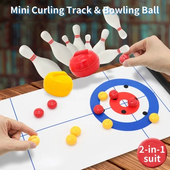 Skladací Stôl Curling, Loptové Hry, Bowling Kompaktný Curling Hra Pre Dieťa Dospelých, Rodiny, Školy, Cestovné Stolné spoločenské a Športové Hry