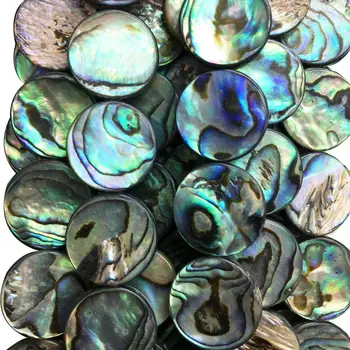 Doprava zadarmo Krásne šperky 14 mm Nový Zéland Abalone Shell Kolo Voľné Korálky PG8937