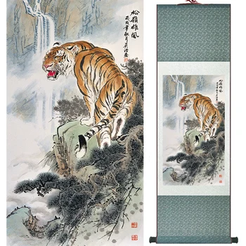 Tiger maľovanie Čínske Umenie Maľba Home Office Dekorácie, maliarstvo, 18100908