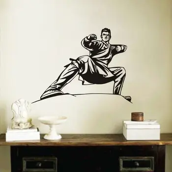 Home Decor Karate Postoj Vinyl Na Stenu Odtlačkový Domov Živé Nástenné Art Dekoratívne Nálepky Vymeniteľné Rezbárstvo Deti Chlapcov Izba Nástenná Maľba M-128