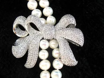sladkovodné perly biele blízkosti kolo 8-9 mm náhrdelník 45inch fashion zľavy darček