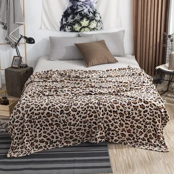 Leopard Flanelové Deka Plaids Super Teplé Mäkké Deky Hodiť na Gauč/Posteľ/ Pokrytie Cestovných Patchwork Pevné prehoz cez posteľ Domov