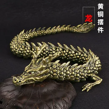 Odlievanie mosadze 3D Hnuteľného Spoločné Dragon Domácej Ploche Dekorácie Had, Krokodíl Ozdoby Antických Remeselníkov, Zber