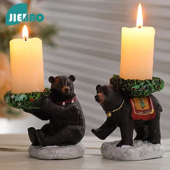 Vianočné Čierny Medveď, Veniec Svietnik Nordic Abstraktné Ozdoby Na Figúrky Interiéru Socha Miestnosti Domova