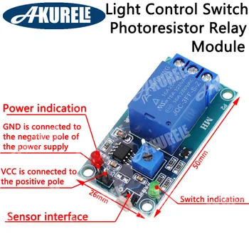 5 12V Svetlo Spínača Photoresistor Relé Modul Detekcie Board Sensor 10A jasu Automatické Ovládanie Modulu Pre Arduino