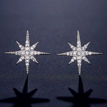 Uilz Módne, Elegantné Jednoduché Star Crystal Stud Náušnice kórejský Štýl Ear Piercing, Náušnice pre Ženy Strany Svadobné Šperky