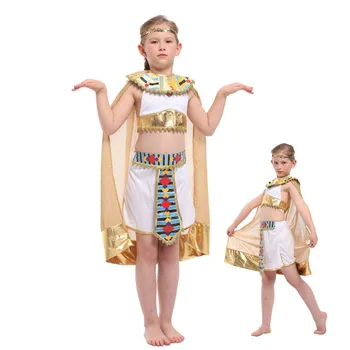 Dievčatá Kleopatra Cosplay Deti Halloween Kráľovná Kostým Deti Bohyne Rolu hrať, Vianoce, Karneval, Maškaráda divadelnú hru šaty
