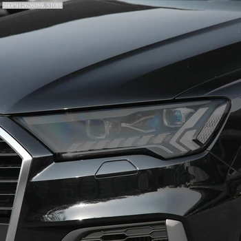 2 Ks Auto Svetlometu Ochranný Film Údené Čierny Odtieň Zábal Vinyl Transparentné TPU Nálepka Pre Audi Q7 2020 2021 SQ7 4M Facelift
