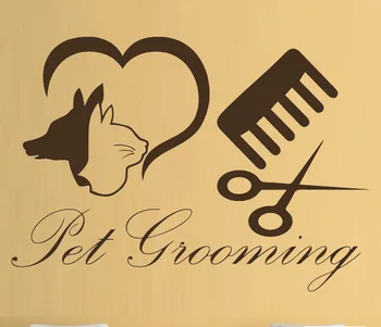 Mačka, Pes, Pet Zvierat Samolepky na Stenu Dekor Pet Grooming Salon Obtlačky Vinyl Domov Izby sú k Dispozícii V Rôznych Farbách nástenná maľba SA494