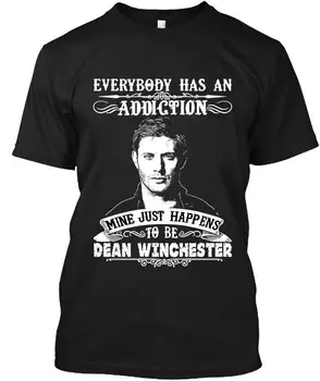 Moja Závislosť Je Dean Winchester O-Krku Bavlnené Tričko Mužov Bežné Krátke Tričká Topy Harajuku Streetwear