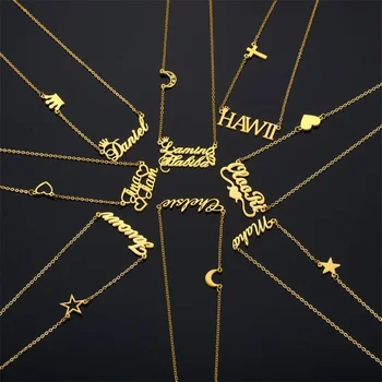 Z nehrdzavejúcej Ocele Vlastné Logo Náhrdelník s Korunu Prispôsobené na Mieru Módne List Lásky Náhrdelník Prívesok Charm Ženy Šperky
