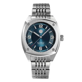 San Martin Mužov Automatické Hodinky Luxusné Pánske Hodinky Náramkové hodinky Zafír, 100M Vodotesné BGW-9 Svetelný Oceľ Remienok PT5000/SW200