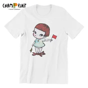 Dary Každého Yoshitomo Nara Mužov Tričko Dievča S Signalizačné Vlajky, Tričká Krátky Rukáv T-Shirt 100% Bavlna Veľká Veľkosť Oblečenia