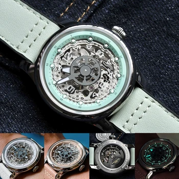 Klasické Japonské vk64 quartz hodinky tvrdené sklo objektívu kožený remienok svetelný vodotesné 50m pin pracka