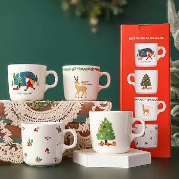 Darčeková krabička Santa snehuliak keramické maľované vodou pohár hrnček