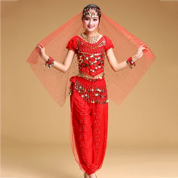 Kvalitné Brušného Tanca Sa Hodí Pre Dámy Modré Červené Brucho Kostým Ženy Elastické Nastavenie Žena Profesionálne Skladaná Sukňa Nosí I142