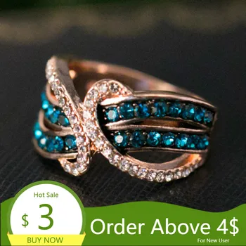 Visisap Nádherný Geometrické Línie Prstene pre Ženy, Zelené, Modré Crystal Strany Darčeky Motýľ Krúžok Módne Šperky Výrobcu B1473