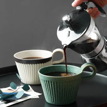 Japonský štýl Vintage Hrubá keramika šálku kávy ručné retro šálku kávy keramické raňajky mlieko cappuccino šálka