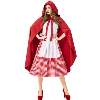 Nové cosplay Halloween kostým červená koberčeky plášť rozprávky charakter fáze výkonu oblečenie čarodejnice strany kostým